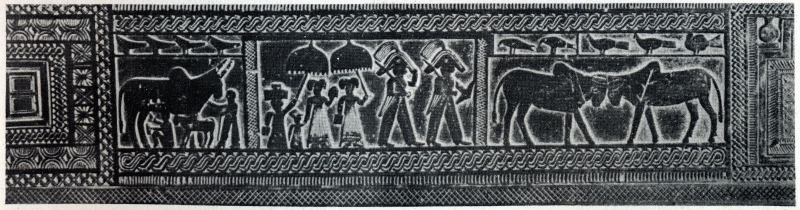 Figure 4: The left and rights sides of a bedboard of the bas relief carving style (from Boudry 1933 plate VIII)