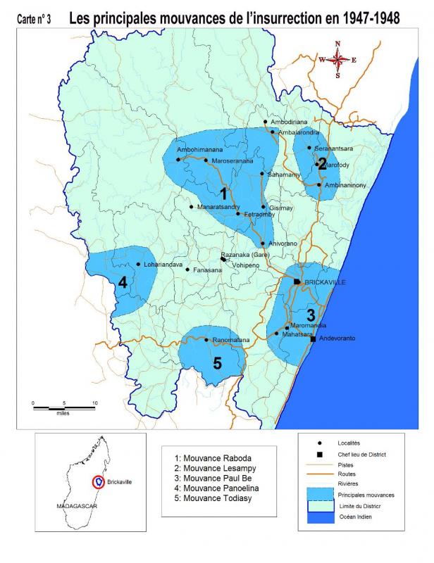 Carte n° 3 : Les principales mouvances de l’insurrection en 1947-1948