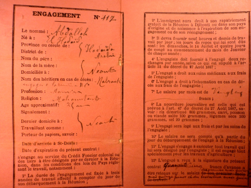 Doc 6 : Un faux en écriture livret d’engagement de Botofotsy sous un faux nom