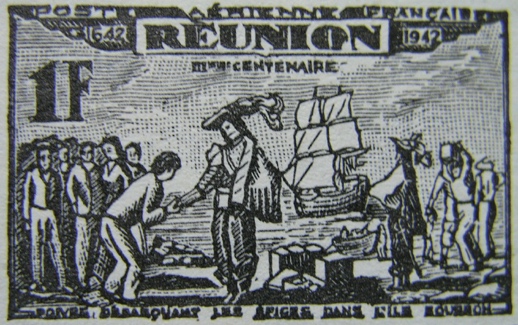 La Réunion, 1943, n° 180 à 185, et 1943 PA, n° 18 à 23.