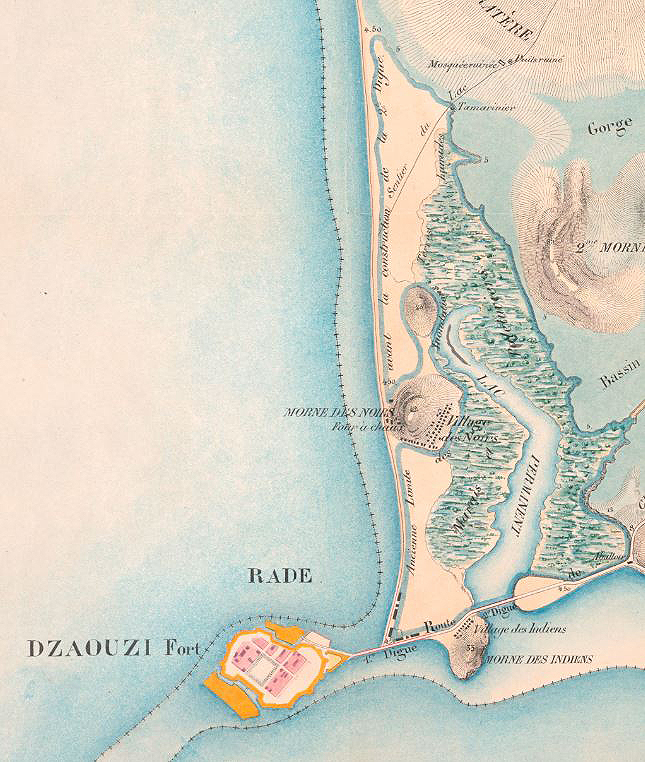 Fig. 11 : Cartographie des « mornes » de Petite Terre dans une carte de 1850