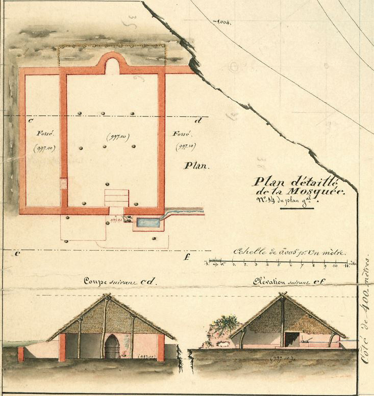 Fig. 18 : Représentation de la mosquée de Dzaoudzi, par le garde du génie Varney