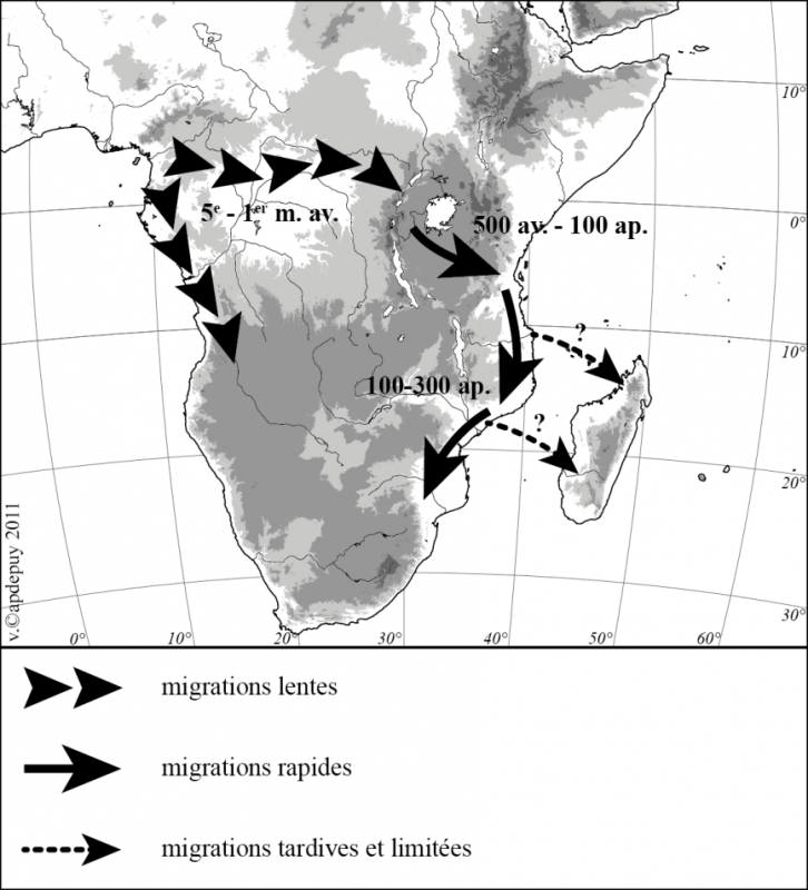 Figure 10 : Les migrations bantoues