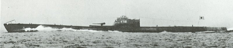 Document 1 : Le sous-marin I-16. On distingue sur le pont la catapulte qui permet le lancement de l’hydravion