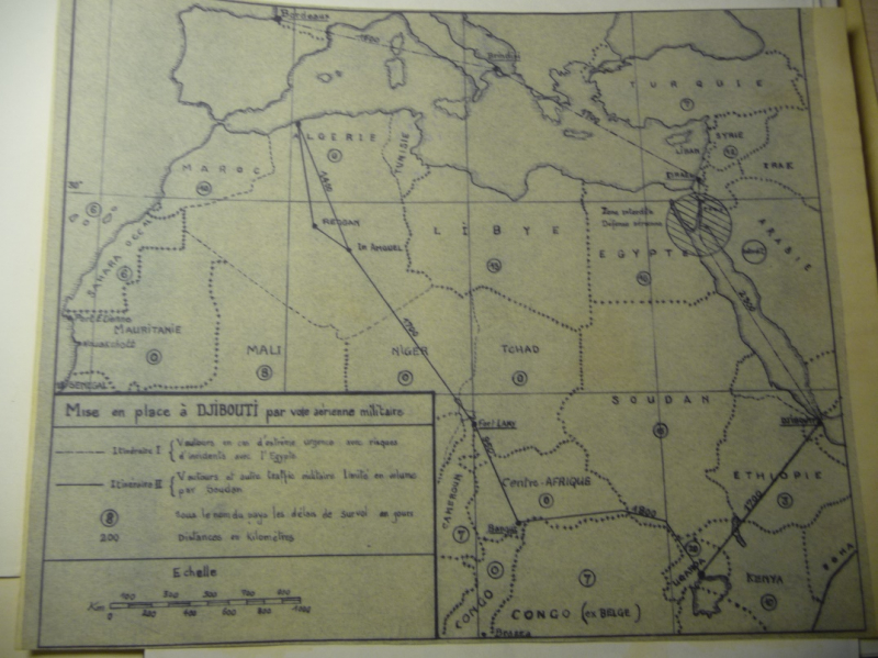 Hypothèses de vols depuis la métropole et l’Algérie vers Djibouti, fin des années 1950