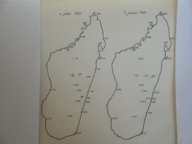 Variation saisonnière du prix du riz blanc en 1920-1921