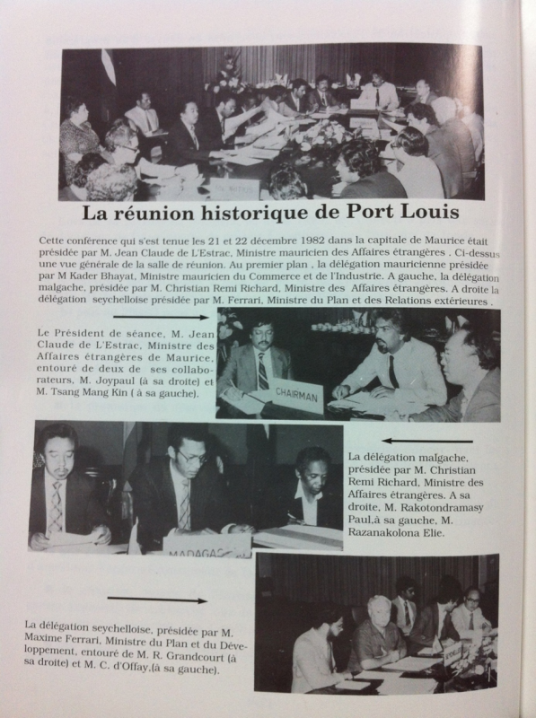 La réunion préparatoire pour la création de la Commission de l’Océan Indien en décembre 1982
