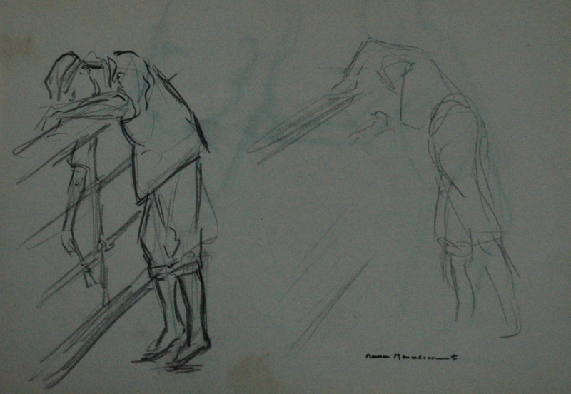 Figure 6 : M. Ménardeau, carnet de croquis, dessin à la mine de plomb