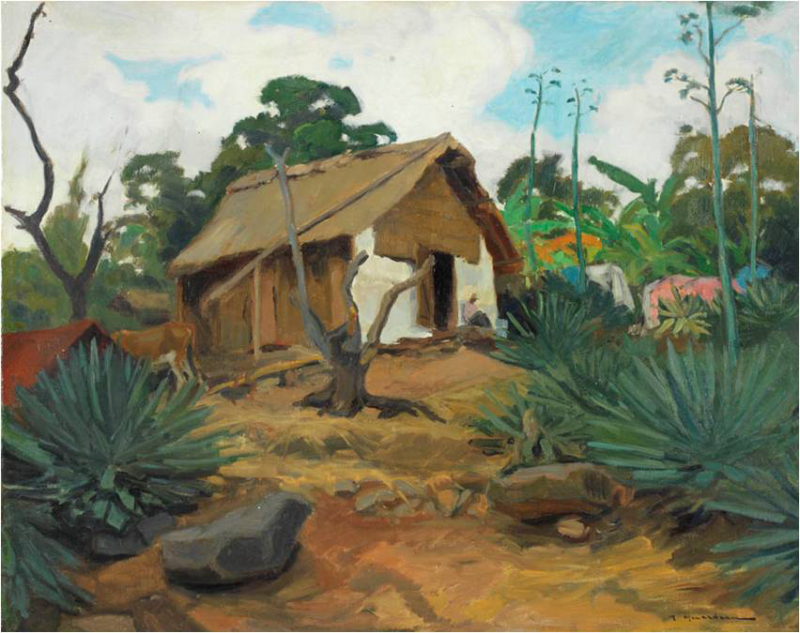 Figure 7 : M. Ménardeau, « Case créole », huile sur toile