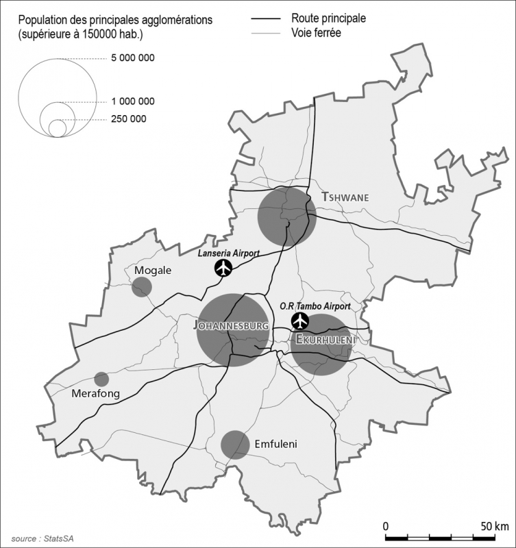 Figure 2 : L’aéroport Oliver Tambo, au cœur du Gauteng