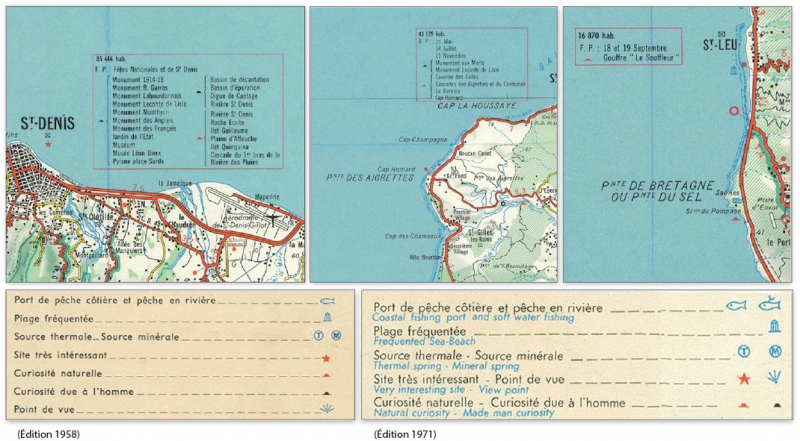 Figure 5 : Les ressources touristiques de l’île sur la carte IGN (éd. 1971)