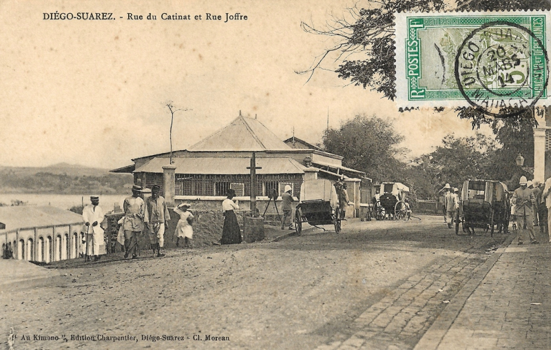 À l’angle de la rue du Catinat et de la rue Joffre (Diego-Suarez, c. 1910)