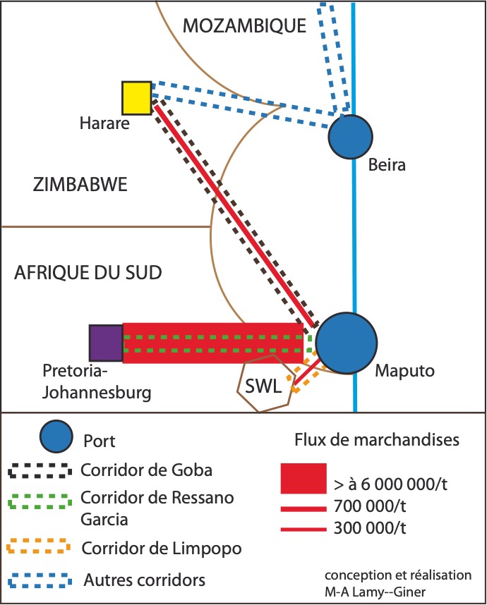 Doc. 4 : Les flux transitant par les trois branches du corridor de Maputo