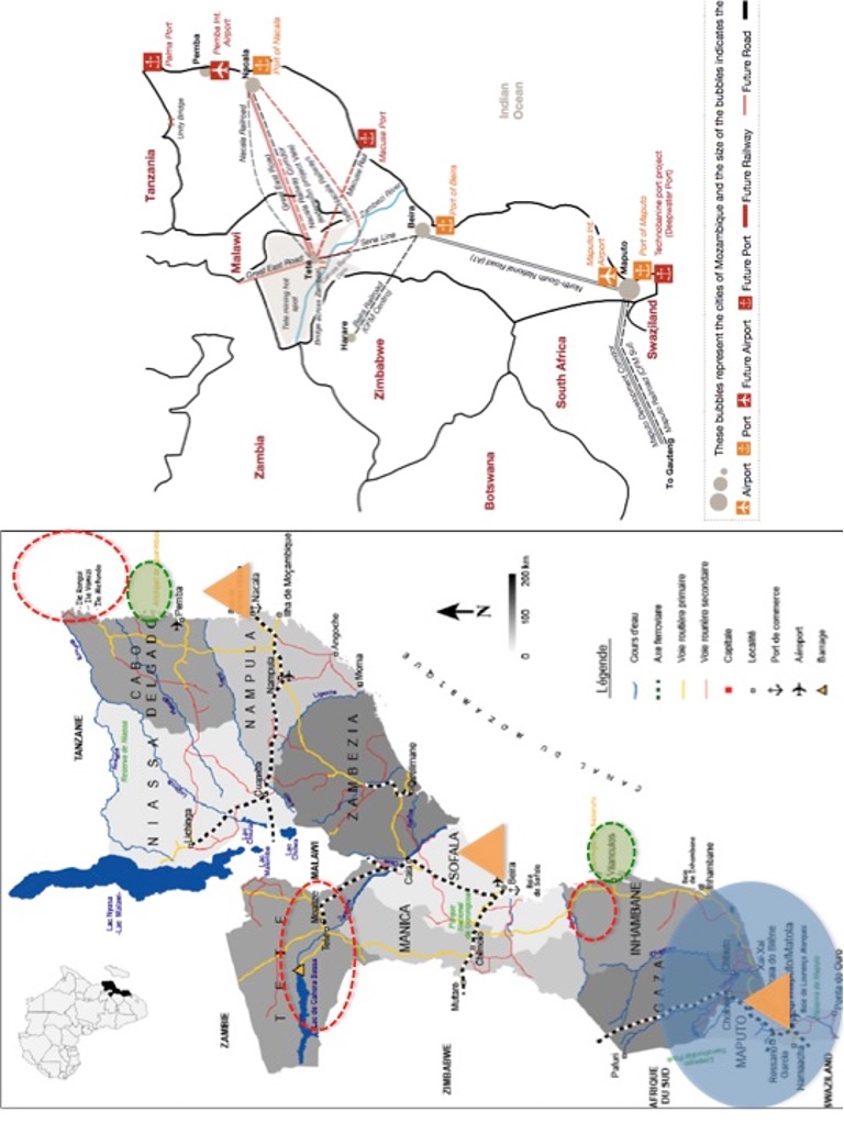 Figure 5 : Les recompositions territoriales du Mozambique actuel.